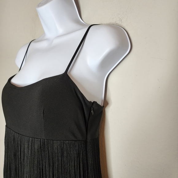 Boston Proper fringe black mini dress sleeveless size xs - Picture 10 of 13